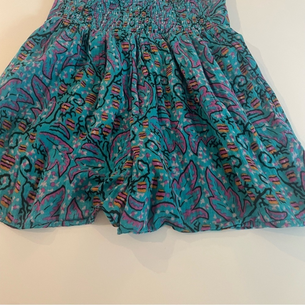 New! Anthropologie The Nixie Blue Floral Strapless Shorts Romper 27023 - Picture 6 of 9